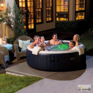 Spa gonflable INTEX Blue Navy 4 places avec couverture thermique – Offre limitée