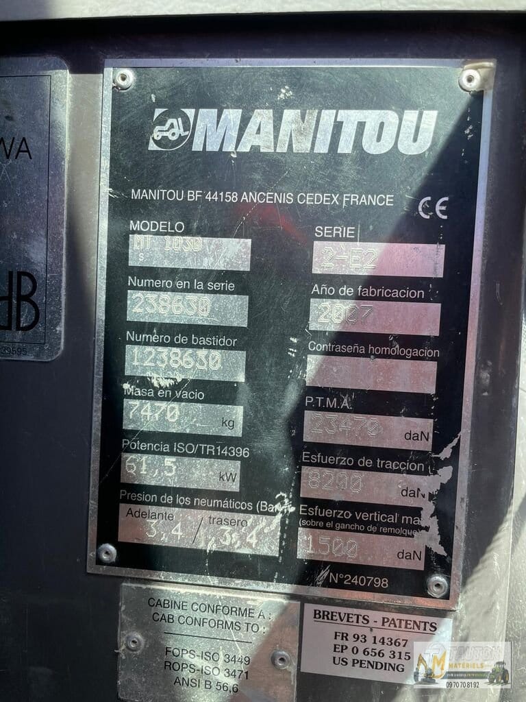 Chariot télescopique Manitou MT 1030-7m – Image 13